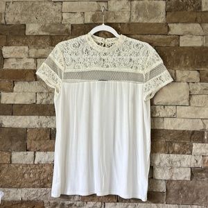 Express Large Cream colored top with lace